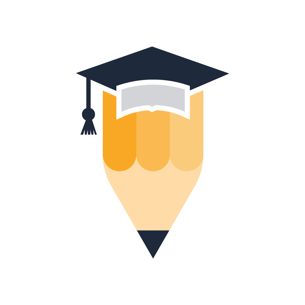 Creative Graduation Cap Pencil Education Logo Vector