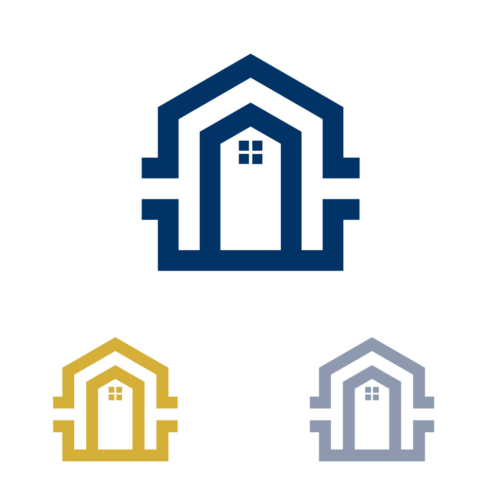 Blue Minimalist Real Estate House Logo Vector Design