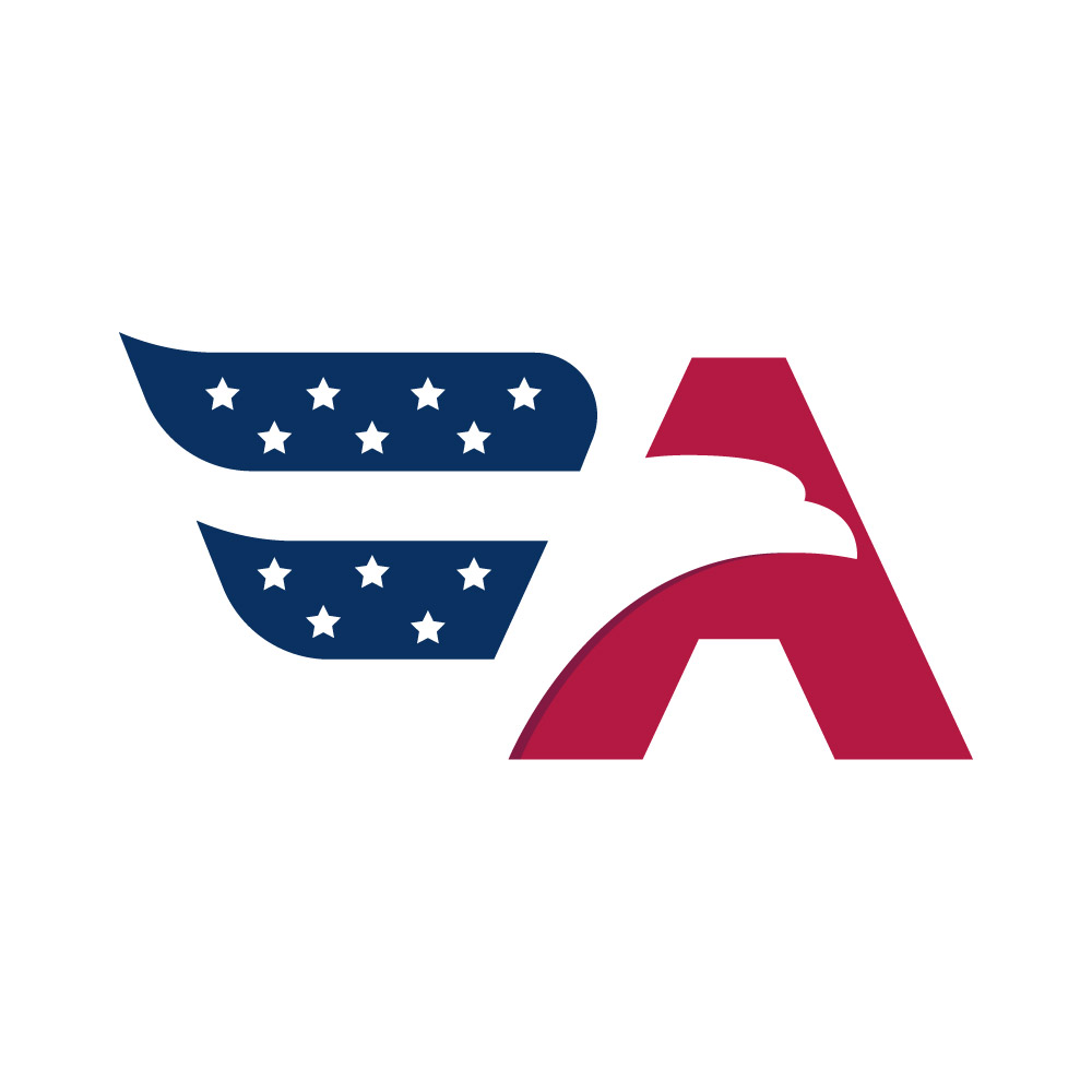 Letter A American Flag Eagle Wings Logo Template