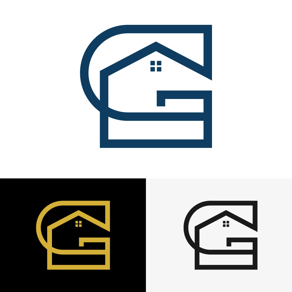 Letter G Real Estate House Logo Design