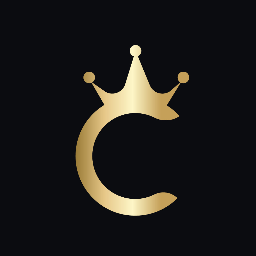 Luxury Golden Letter C with Crown Logo Design