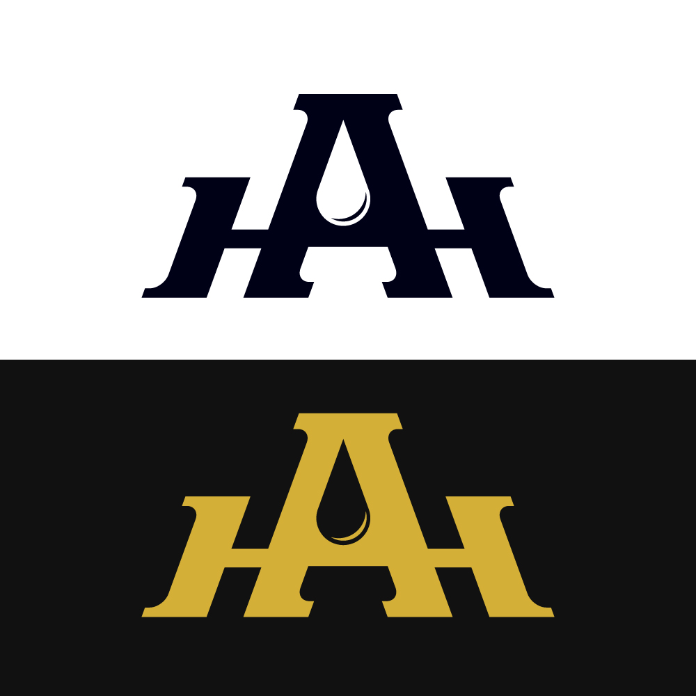 Vintage AH Monogram Logo Design - Letter H and A Interlocking Emblem