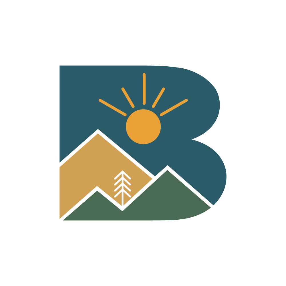 Mountain Letter B Logo - Minimalist Nature Adventure Vector