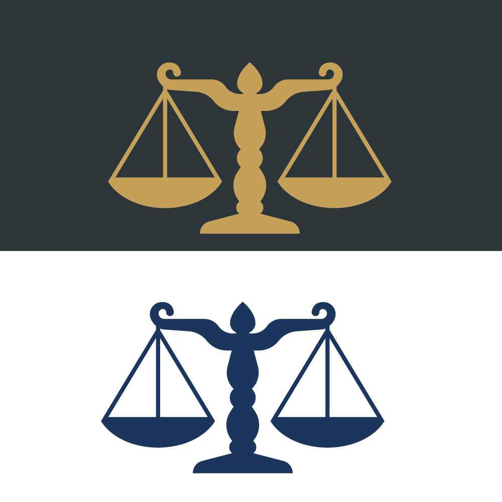 Minimalist Scales of Justice Gold Vector Icon