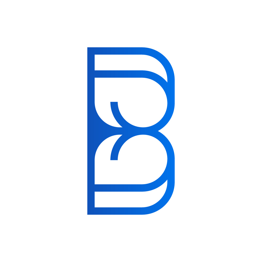 Modern Geometric Letter B Logo Design