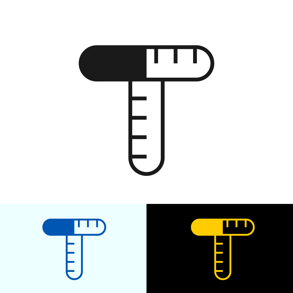 Minimalist Letter T Ruler Logo Icon
