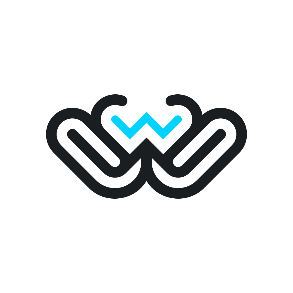 Modern Minimalist Letter W Logo Template - Abstract Geometric W Monogram Vector Icon