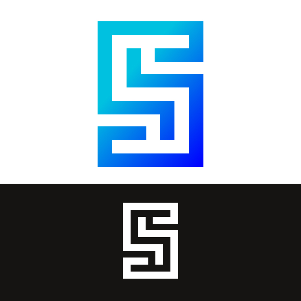 Abstract Geometric Letter S Logo Vector - Minimalist Tech Maze Monogram Design (Exclusive)
