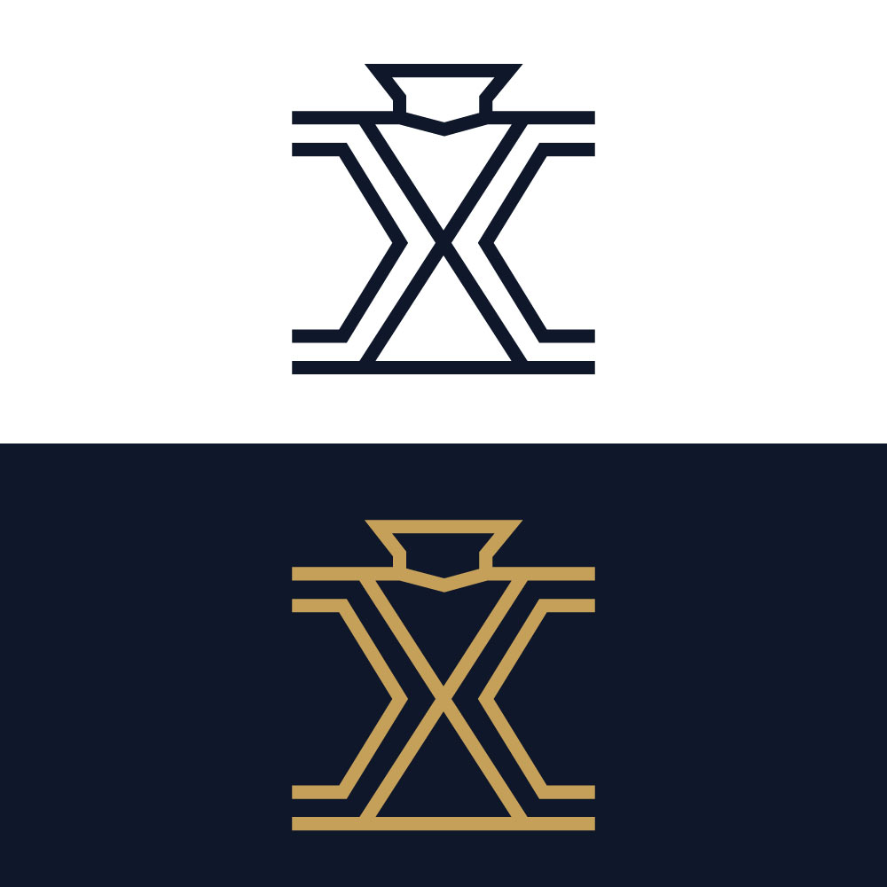Luxury Letter X Monogram Logo - Hourglass Minimalist Line Art Corporate Emblem