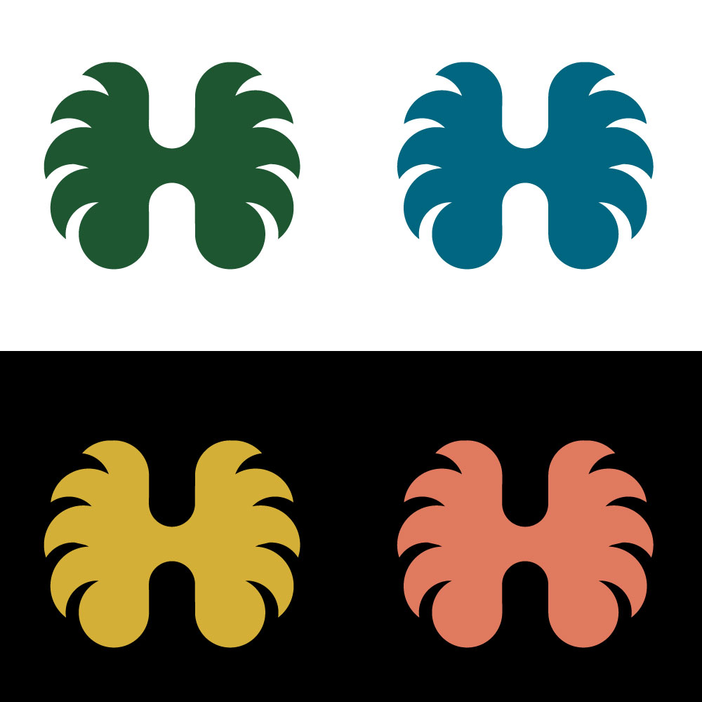 Letter H Tropical Palm Leaf Logo - Modern Wings Nature Icon