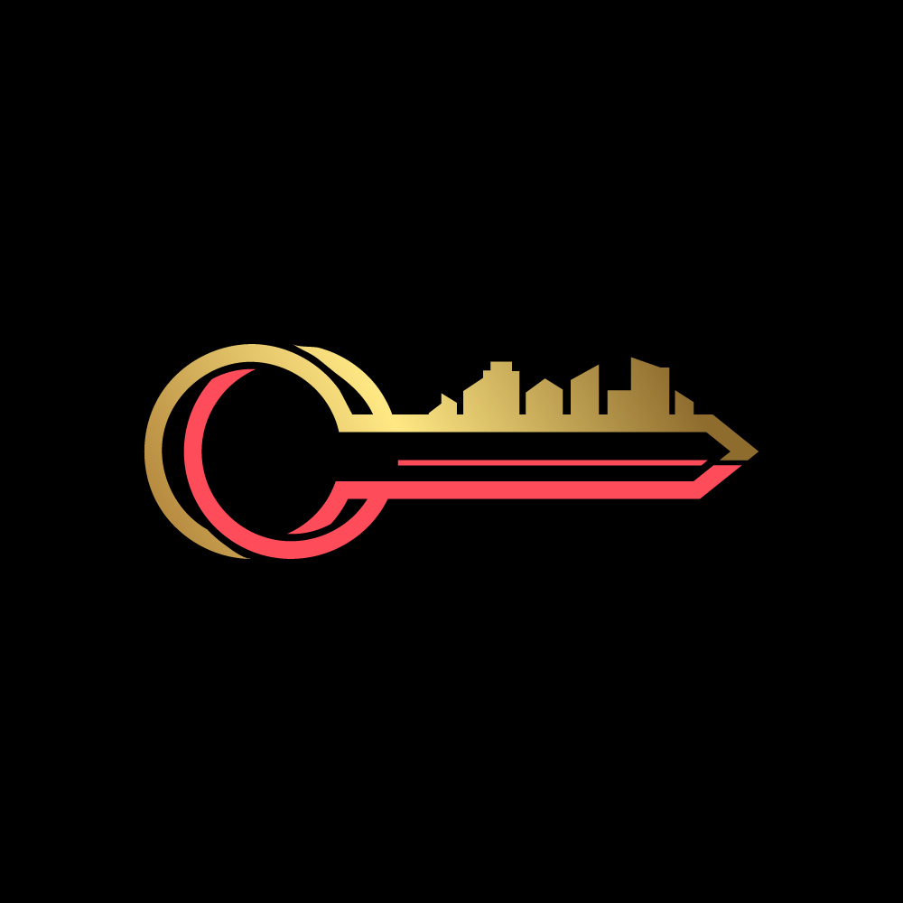Real Estate Key Logo Design - Modern Building & Property Vector Template