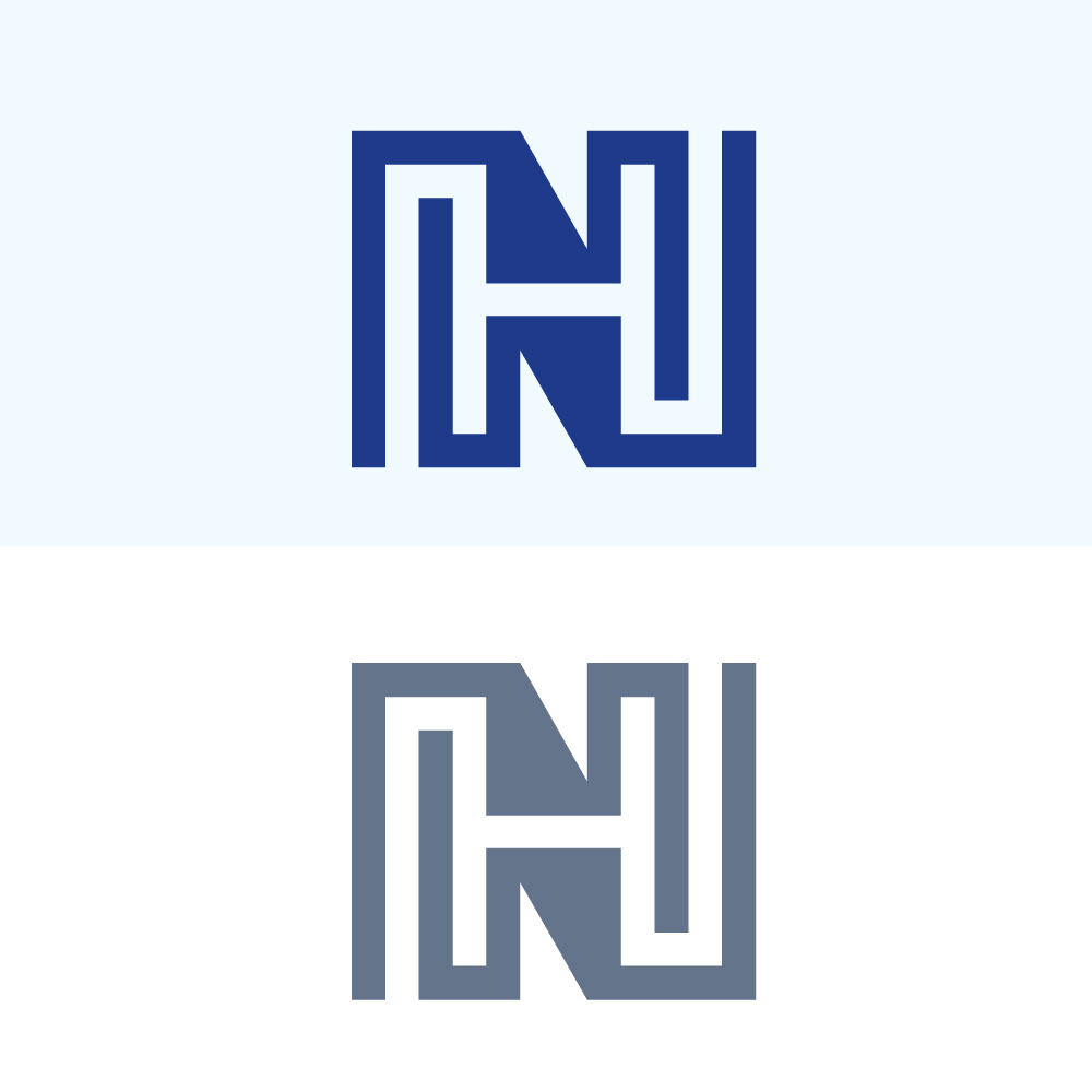 Minimalist Geometric NH HN Logo Design Vector Template