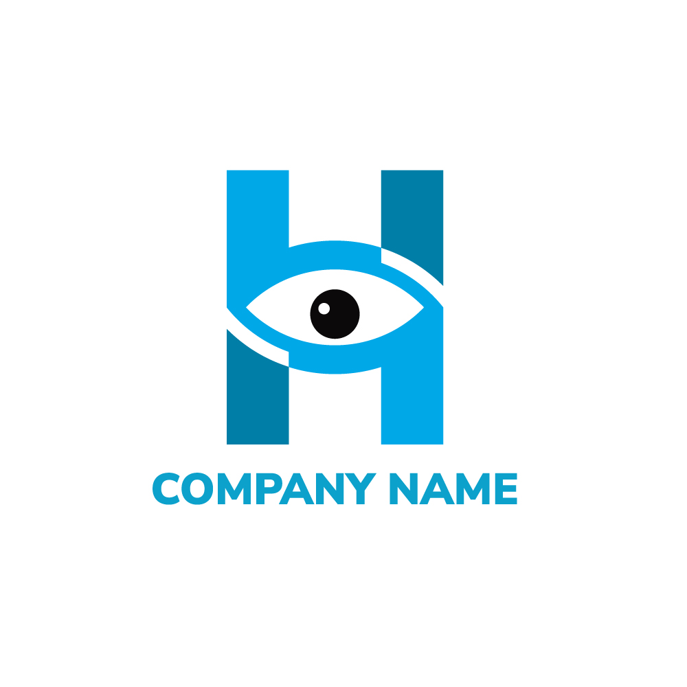 Minimalist Letter H Vision Eye Logo Design Vector Template